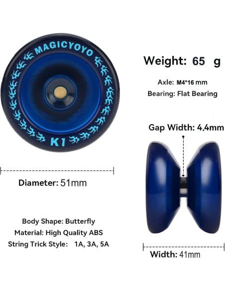 Yoyo MAGICYOYO K1-Plus para Niños con 12 Cuerdas y Guante Yoyo MAGICYOYO K1-Plus para Niños con 12 Cuerdas y Guante