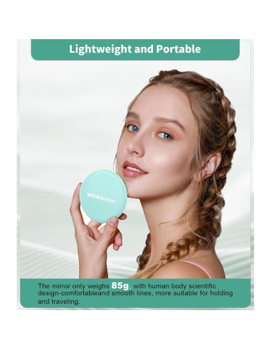 Espejo de Maquillaje Wobsion LED 1x/10x Compacto 8.89 cm