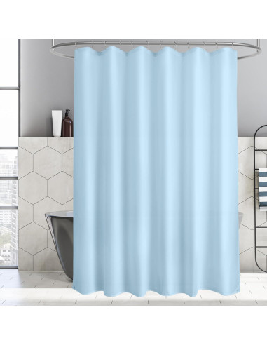 Forro de Cortina de Ducha Titanker 178x183 cm Azul Bebé Impermeable