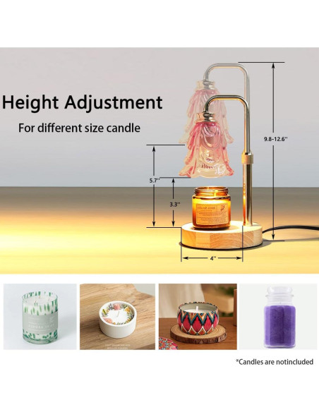 Lámpara Calentadora de Velas Rugfew con Temporizador y Altura Ajustable Lámpara Calentadora de Velas Rugfew con Temporizador y Altura Ajustable