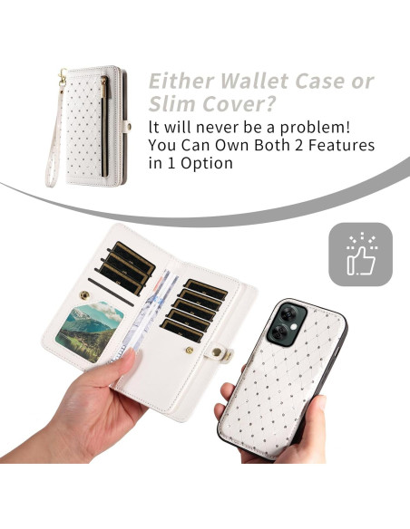 Funda Cartera Asuwish para OnePlus Nord N30/CE 3 Lite Blanca Funda Cartera Asuwish para OnePlus Nord N30/CE 3 Lite Blanca