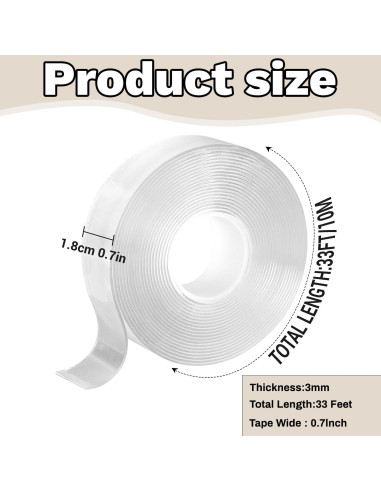 Cinta de Montaje Doble Cara Nano Qoqooice 30mm x 10m Alta Resistencia