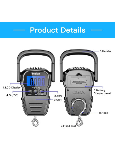 Báscula Digital de Equipaje Meilen 50kg con Pantalla LCD Báscula Digital de Equipaje Meilen 50kg con Pantalla LCD