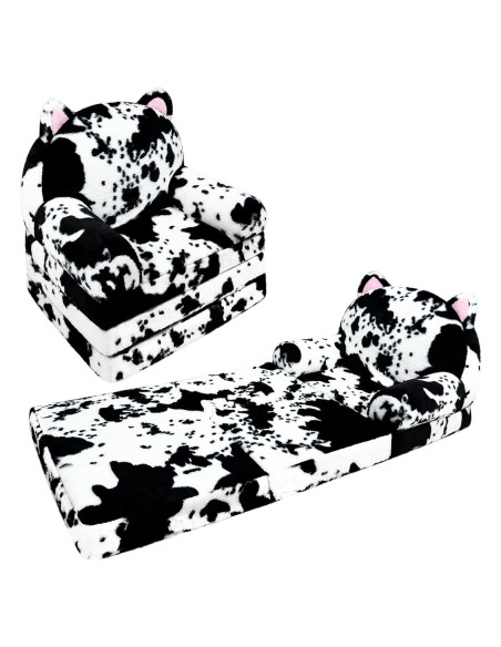 Silla Plegable 2 en 1 QIUODO para Niños Vaca y Gato Silla Plegable 2 en 1 QIUODO para Niños Vaca y Gato