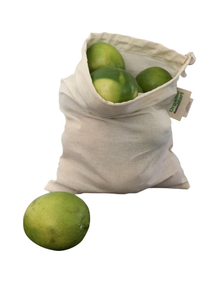 Set de 6 Bolsas Reutilizables de Algodón Orgánico - 2 Grandes, 2 Medianas, 2 Pequeñas Set de 6 Bolsas Reutilizables de Algodón Orgánico - 2 Grandes, 2 Medianas, 2 Pequeñas