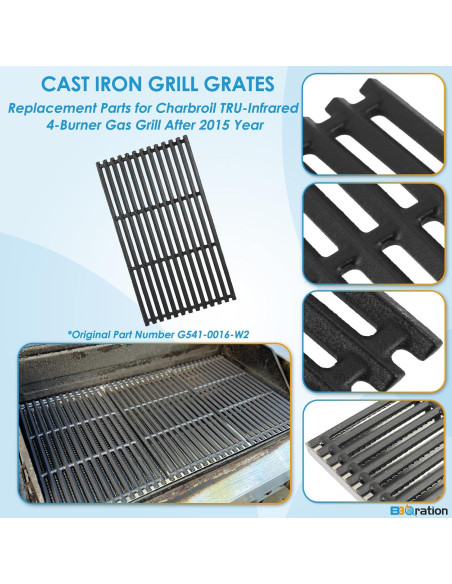 Rejillas de Hierro Fundido Charbroil 17 x 24 cm 3-Pack Rejillas de Hierro Fundido Charbroil 17 x 24 cm 3-Pack