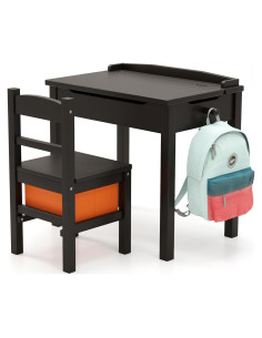 Conjunto de Mesa y Sillas para Niños Costzon - Madera Marrón