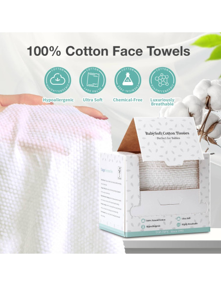 Toallas Faciales Desechables 100% Algodón TOP-TIP'S - Suaves y Gruesas Toallas Faciales Desechables 100% Algodón TOP-TIP'S - Suaves y Gruesas
