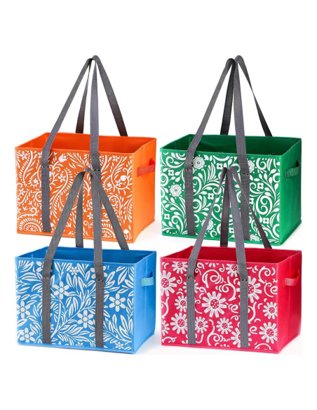 Bolsas de Compras Reutilizables Yarlung 4 Piezas Plegables Bolsas de Compras Reutilizables Yarlung 4 Piezas Plegables