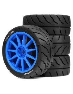 Neumáticos RC 1/10 JIHAIYEMENGZHEN W212 Azul 68mm 4PCS