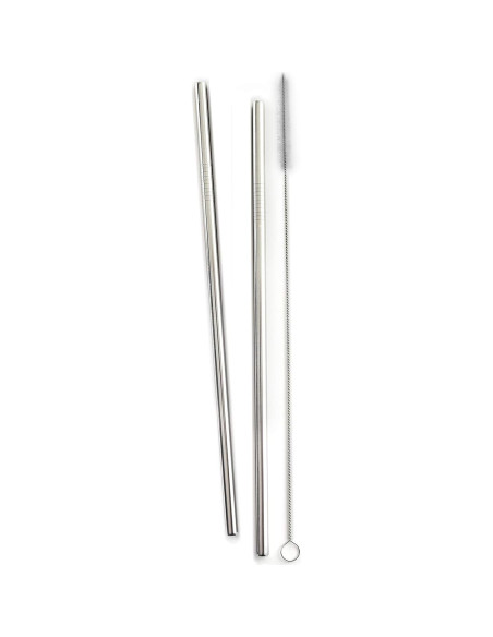 Popotes Reutilizables de Acero Inoxidable Norpro 28cm con Cepillo Popotes Reutilizables de Acero Inoxidable Norpro 28cm con Cepillo