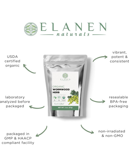 Té de Ajenjo Orgánico Elanen Naturals 57g - Artemisia absinthium Té de Ajenjo Orgánico Elanen Naturals 57g - Artemisia absinthium