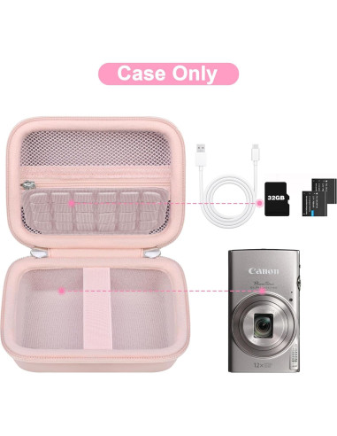 Funda Canboc Rosa para Cámara Canon PowerShot ELPH 360