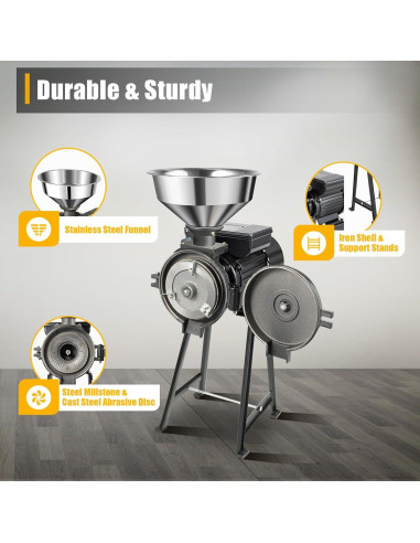 Molino de Granos Eléctrico SuiYuLn 1500W 70 kg/h Negro
