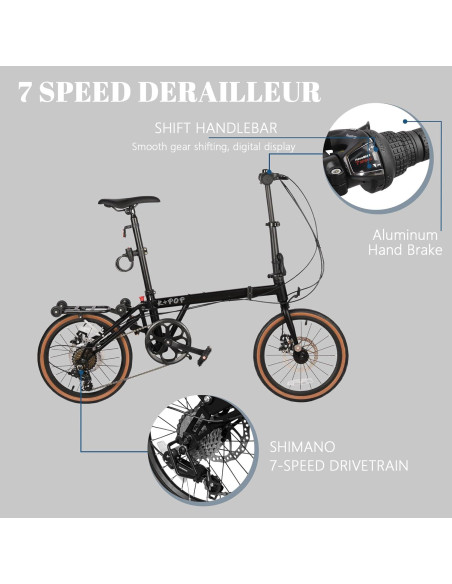 Bicicleta Plegable BGGFNZ 16" 7 Velocidades Frenos de Disco Bicicleta Plegable BGGFNZ 16" 7 Velocidades Frenos de Disco