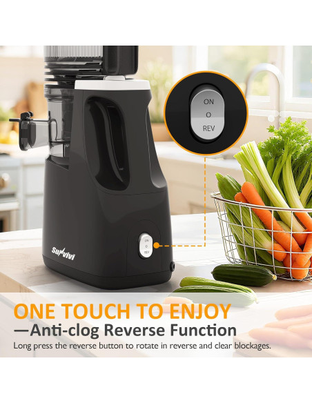 Extractor de Jugo Lento SUNVIVI 250W con Embudo 15cm Fácil Limpieza Extractor de Jugo Lento SUNVIVI 250W con Embudo 15cm Fácil Limpieza