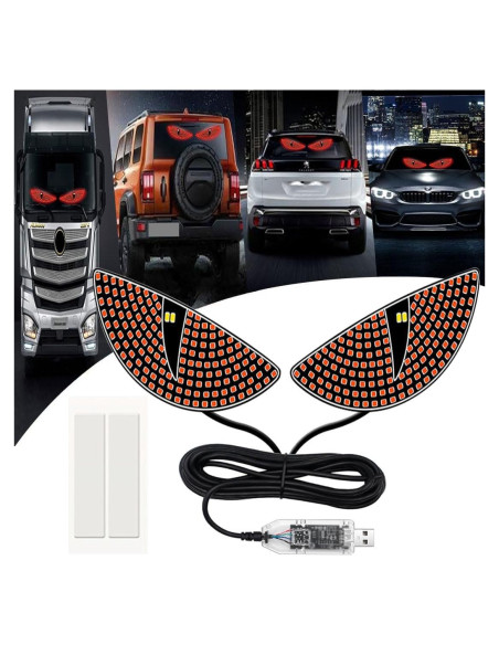 Luz LED Ojos de Diablo GKKBUFF Rojo 12 Modos para Coche Luz LED Ojos de Diablo GKKBUFF Rojo 12 Modos para Coche