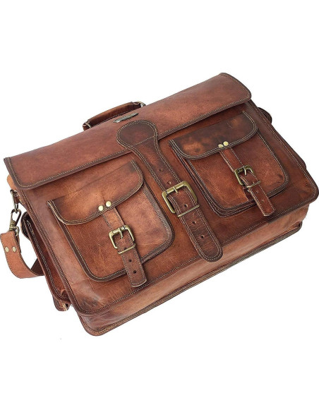 Bolso Mensajero de Cuero C CUERO Retro 38x50.8 cm Unisex Bolso Mensajero de Cuero C CUERO Retro 38x50.8 cm Unisex