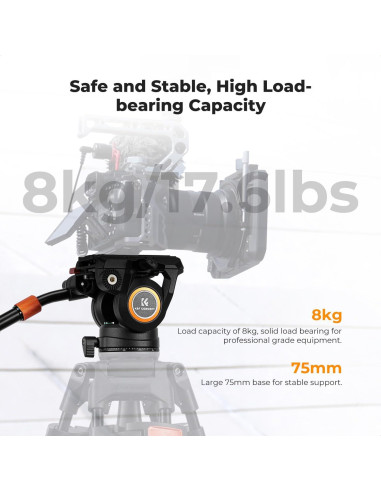 Cabezal Fluido K&F CONCEPT BV40 para Trípode 8kg