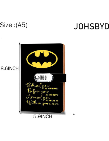 Cuaderno de Combinación de Cerradura de Cuero JOHSBYD 200 Páginas