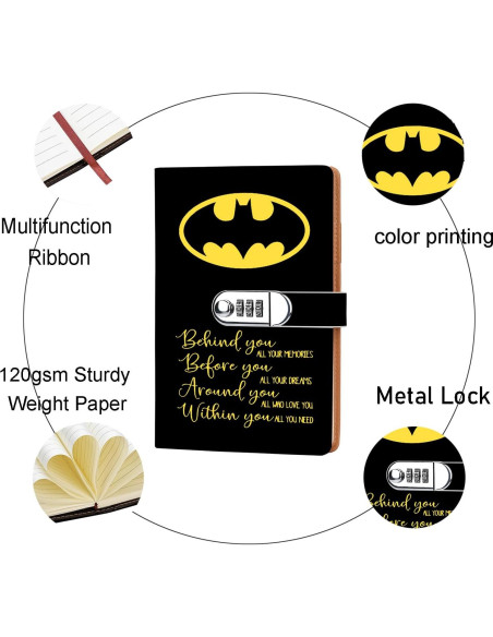 Cuaderno de Combinación de Cerradura de Cuero JOHSBYD 200 Páginas