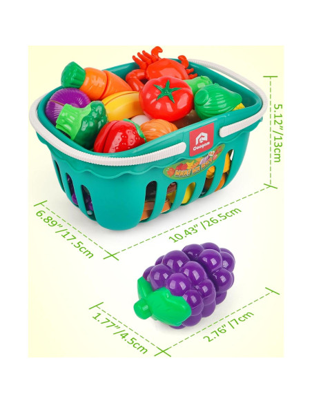 Juego de Cocina Imaginativo Coogam 25 Piezas Frutas y Verduras Juego de Cocina Imaginativo Coogam 25 Piezas Frutas y Verduras