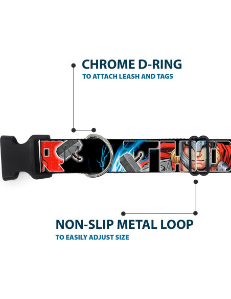 Collar de Perro Buckle-Down Thor 1.27 cm Ajustable 20-30 cm Collar de Perro Buckle-Down Thor 1.27 cm Ajustable 20-30 cm