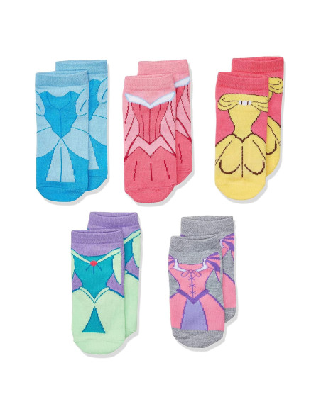 Paquete de 5 calcetines cortos Disney para niñas 6-8.5 Paquete de 5 calcetines cortos Disney para niñas 6-8.5