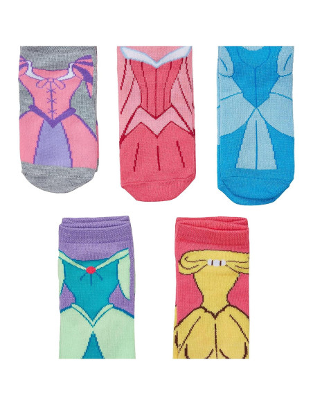 Paquete de 5 calcetines cortos Disney para niñas 6-8.5 Paquete de 5 calcetines cortos Disney para niñas 6-8.5