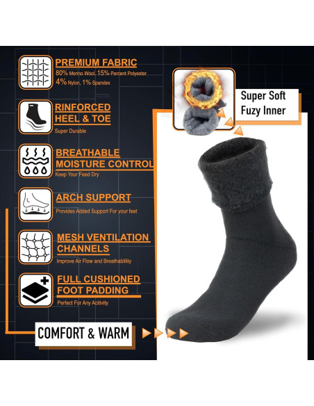 Calcetines Térmicos Gruesos NevEND para Hombre - 3 Pares Calcetines Térmicos Gruesos NevEND para Hombre - 3 Pares
