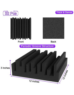 Paneles Acústicos TroyStudio 32 Pcs 30.48x30.48x7.62 cm 2