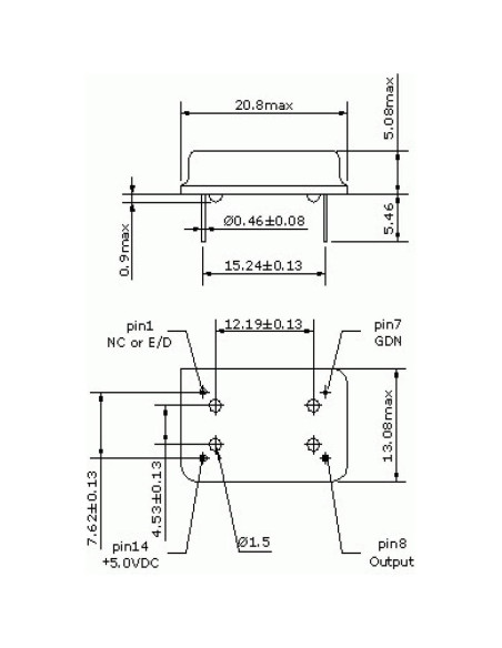 Oscilador de Cristal 12 MHz Dip14 3V-5V 2 Piezas Tongxiang Oscilador de Cristal 12 MHz Dip14 3V-5V 2 Piezas Tongxiang