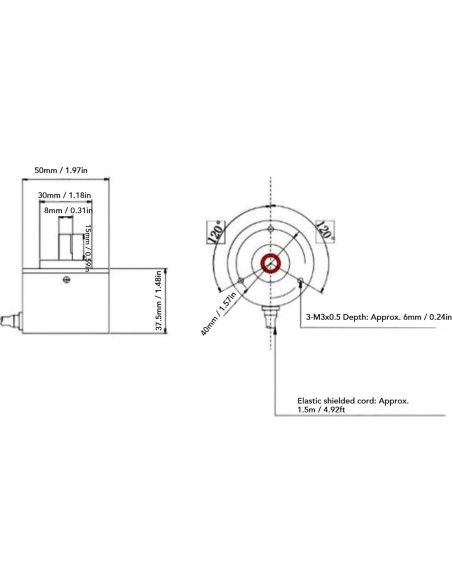 Encoder Rotativo Incremental Acogedor 50mm PNP 2000P/R DC5-24V Encoder Rotativo Incremental Acogedor 50mm PNP 2000P/R DC5-24V