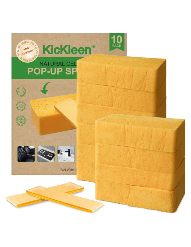 Esponjas Compostables Kickleen Pop-Up 10 Unidades 12.7x8.9cm