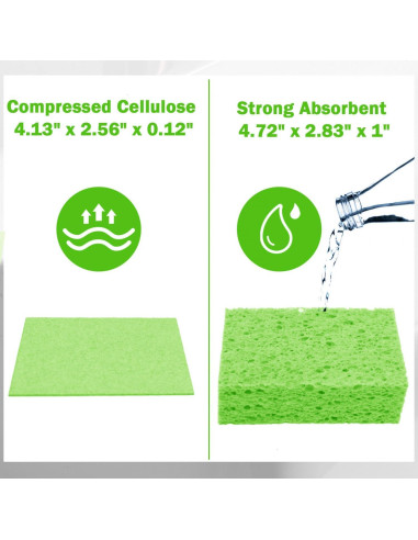 Esponjas de Cocina YoleShy 24 Piezas Celulosa Natural Reutilizables