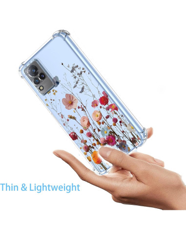 Funda Floral Vivo V21 4G/5G TPU Transparente Antigolpes