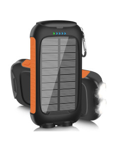 Banco de Energía Solar Portátil 20000mAh Luvknit USB-C y USB-A