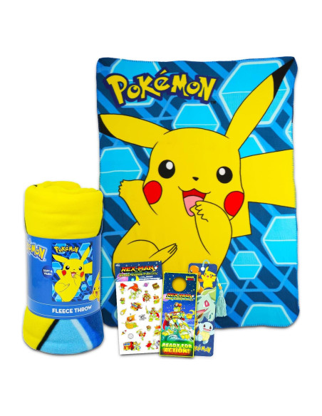 Manta de Forro Pikachu Pokemon Nintendo 152x114 cm con Stickers Manta de Forro Pikachu Pokemon Nintendo 152x114 cm con Stickers