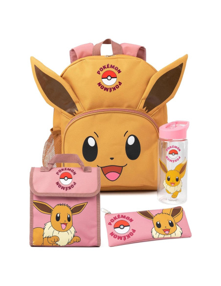 Conjunto de Mochilas Pokemon Eevee 4 Piezas para Niñas Conjunto de Mochilas Pokemon Eevee 4 Piezas para Niñas