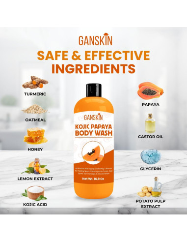 Jabón Corporal Ganskin Ácido Kójico y Papaya 100g - Ilumina Piel
