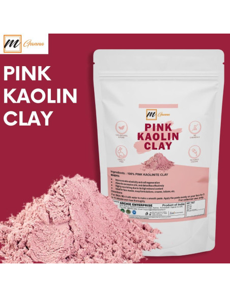 Arcilla Rosa Natural mGanna 227g - Kaolín para Piel Sensible Arcilla Rosa Natural mGanna 227g - Kaolín para Piel Sensible