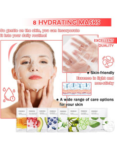 Set de 8 Mascarillas Faciales Hidratantes DWDiWen - Todos Tipos de Piel 2