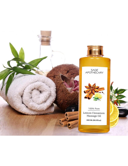 Aceite de Masaje Natural Sage Apothecary 500 ml - Limón y Canela Aceite de Masaje Natural Sage Apothecary 500 ml - Limón y Canela