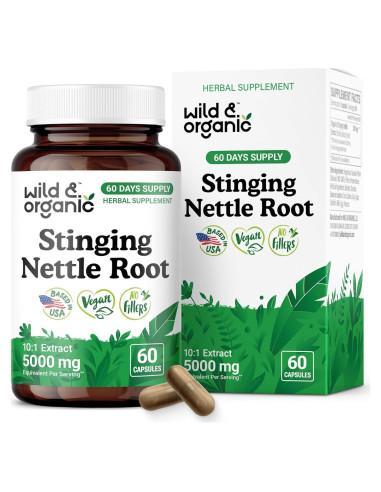 Cápsulas de Raíz de Ortiga Silvestre 5000 mg - 60 Veganas
