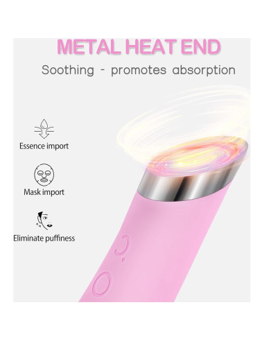 Cepillo Facial PRITECH Recargable con Calentamiento 40C Rosa