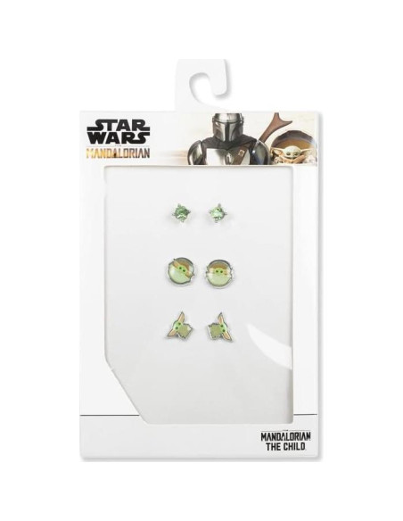 Conjunto de Pendientes Disney Star Wars Mandalorian 3 Piezas Conjunto de Pendientes Disney Star Wars Mandalorian 3 Piezas