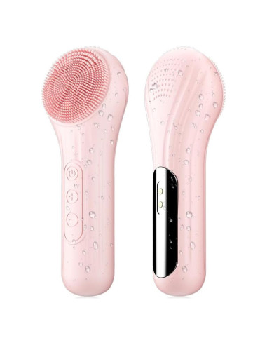 Exfoliador Facial Eléctrico ZEXIYP Rosa con Calentamiento y Vibración
