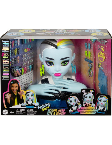 Cabeza de Peinado Frankie Stein Monster High con 65 Accesorios