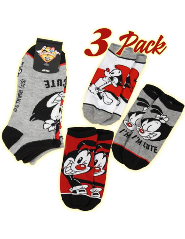 Conjunto de 3 Calcetines Tobilleros Bioworld Animaniacs Unisex