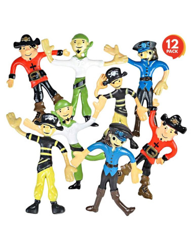 Set de 12 Figuras de Pirata Flexibles ArtCreativity 10 cm